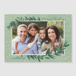 Magnetkort för botaniskt grönt fotopaus