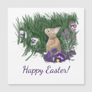 Magnetkort för Cute Bunny Påsk Önskemål Helgdag