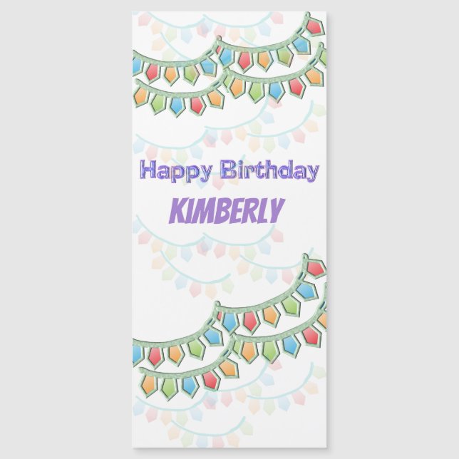 Magnetkort för grattis på födelsedagen Pennant Ban (Framsida)