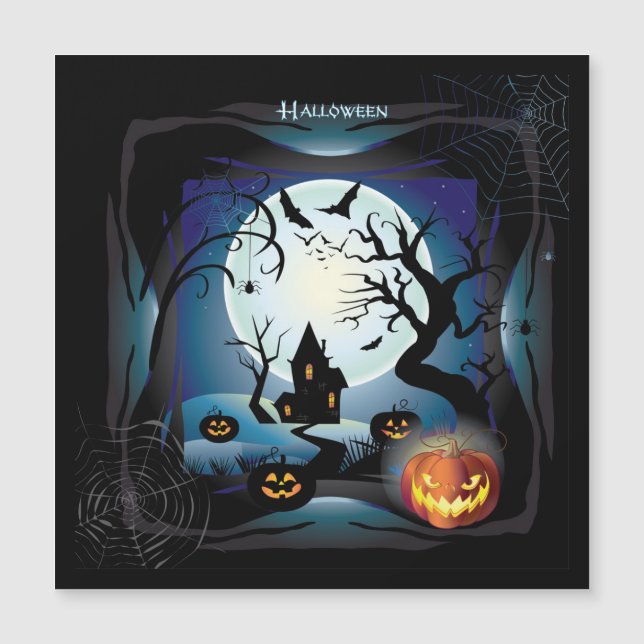 Magnetkort för halloween fest (Beat eller Trick) (Framsida)