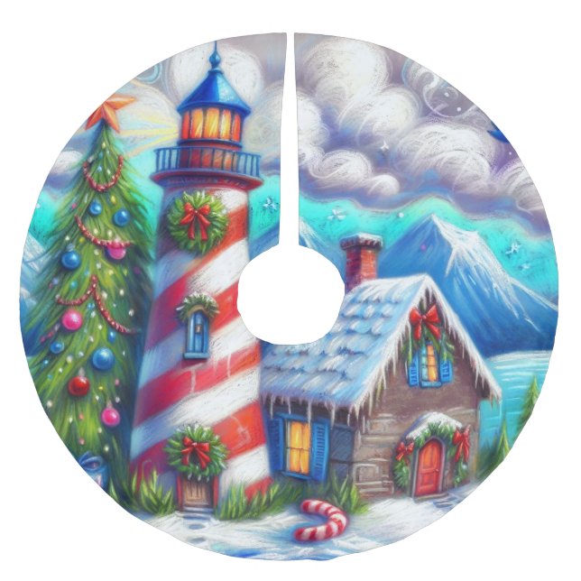 Magnetkort för julfyr julgransmatta borstad polyester (Framsidan)