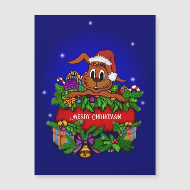 Magnetkort för julkanin (Framsida)