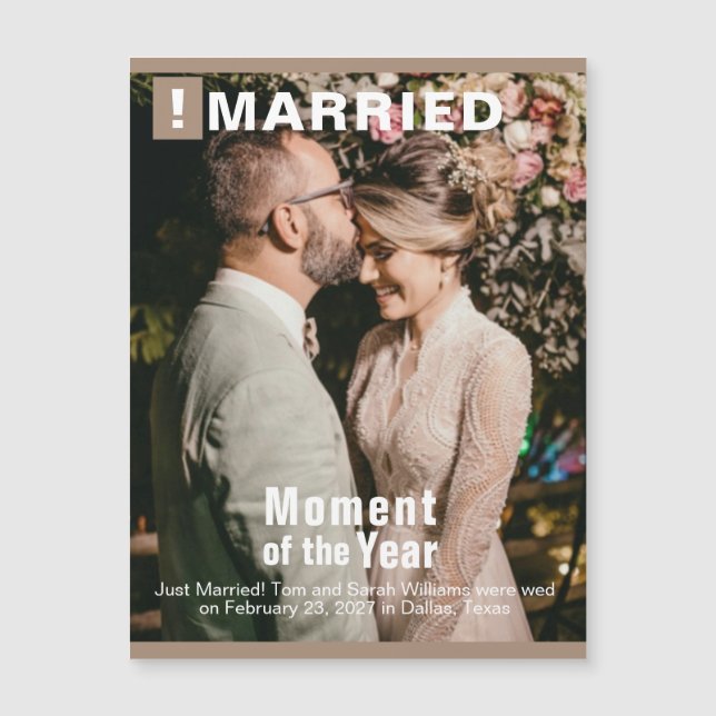 Magnetkort för Lägg till bild magasin i bröllop (Framsida)