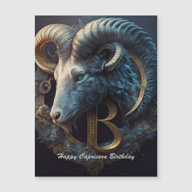 Magnetkort för lycklig Capricorn Birthday (Framsida)