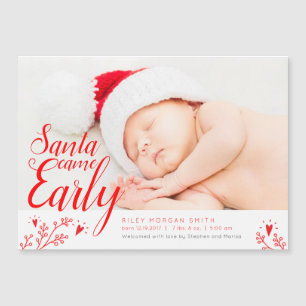 Magnetkort för Santa Came Tidigt Baby