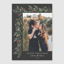 Magnetkort för vintergröna i fotopatjulet