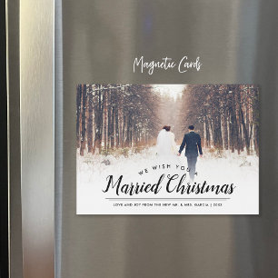 Magnetkort med gift julfotopapport