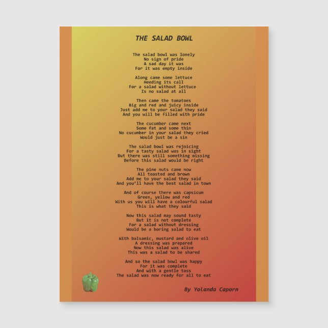 Magnetkortet Salad Bowl (Framsida)
