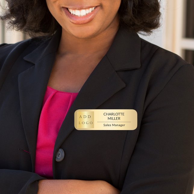 Magnetmagnetisk logotyp för medarbetare i guld namnbricka (Skapare uppladdad)