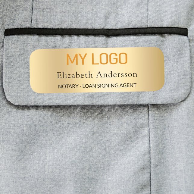 Magnetmagnetisk logotyp för medarbetare i guld namnbricka (Skapare uppladdad)