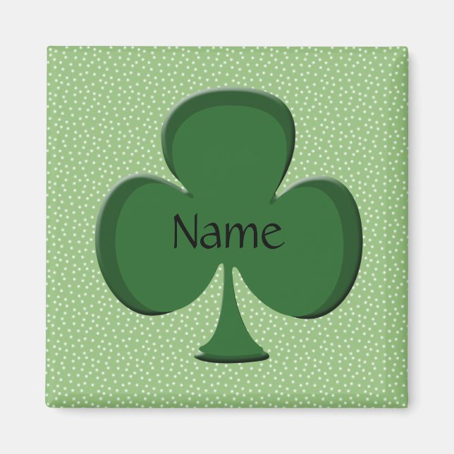 Magnetmall för Shamrock Namn Square Magnet (Framsidan)