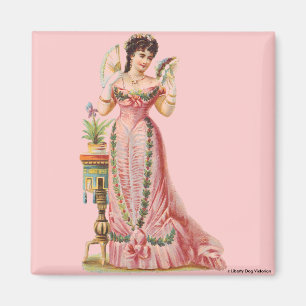 MAGNETS VICTORIAN ERA FRANSK DAM MED FLÄKT MAGNET