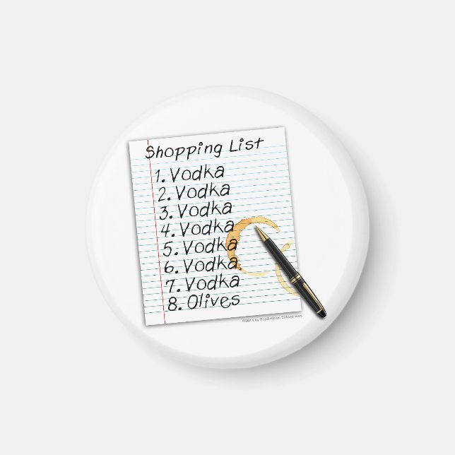 MAGNETS - VODKA SHOPPLIST MAGNET (Framsidan)