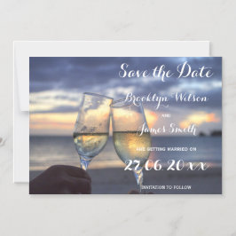 Magnetsolnedgång på Beach-bröllopet Spara datumet Magnetisk Inbjudningskort