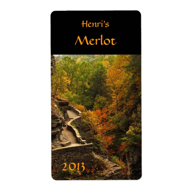 Magnificant Vin-etikett för hösten Fraktsedel (Framsidan)