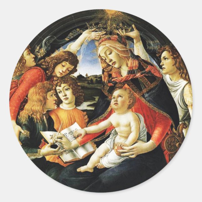 Magnificat Madonna Runt Klistermärke (Framsida)