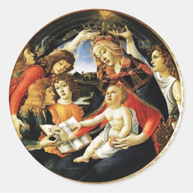 Magnificat Madonna Runt Klistermärke (Framsida)
