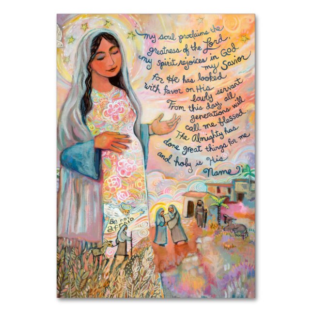 Magnificat Prayer Card, Mary Canticle Bordsnummer (Framsidan)