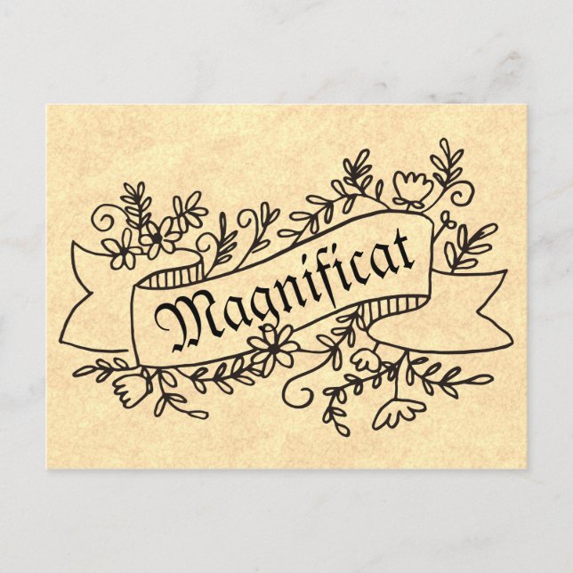 Magnificat Virgin Mary Hymn of Pising Vykort (Framsida)