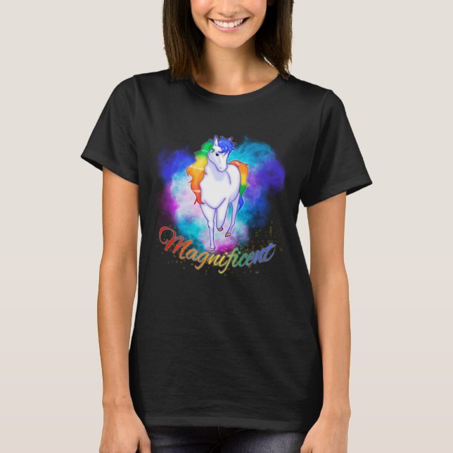 Magnificent 80-tal Horse T Shirt (Framsida)