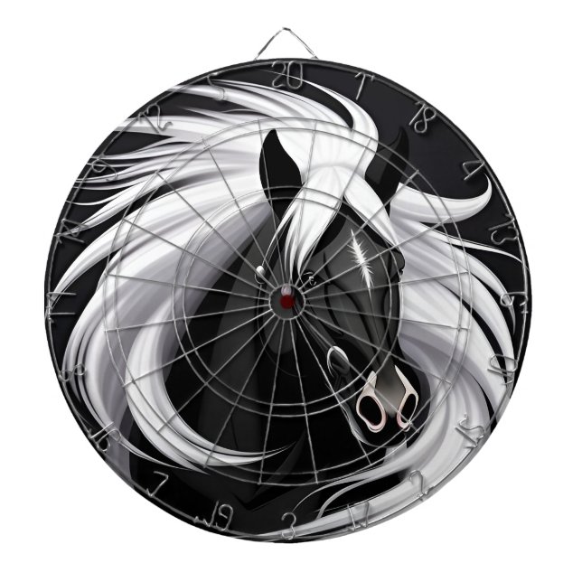 Magnificent Black Horse Darttavla (Framsidan)