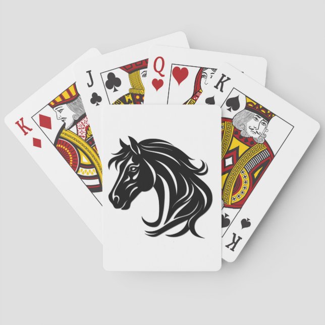 Magnificent Black Horse Head   Casinokort (Baksidan)