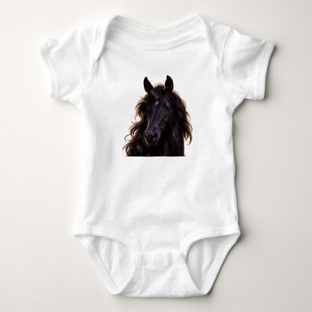 Magnificent Black Stallion  T Shirt (Framsida)