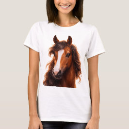 Magnificent, Brown horse with white blaze T Shirt