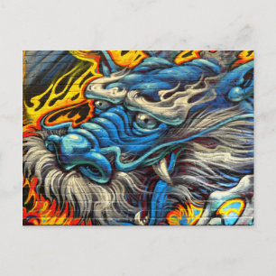 Magnificent Dragon Wall Art Graffiti Vykort