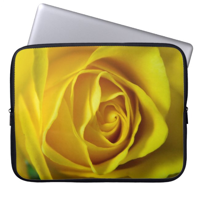 Magnificent gul ros-makro bild laptop sleeve (Framsidan)