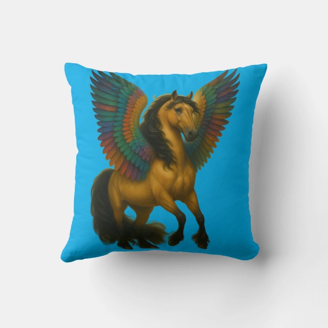 Magnificent Horse With Spectacular Wings Kudde (Baksida)