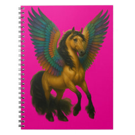 Magnificent Horse With Wings Spiral Photo Notebook Anteckningsbok