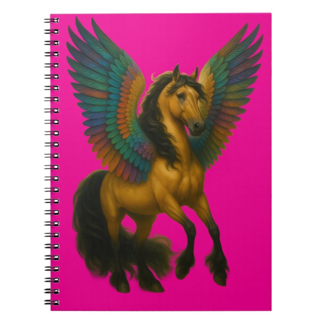 Magnificent Horse With Wings Spiral Photo Notebook Anteckningsbok (Framsidan)