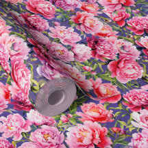 Magnificent Love peonies on violet amethyst