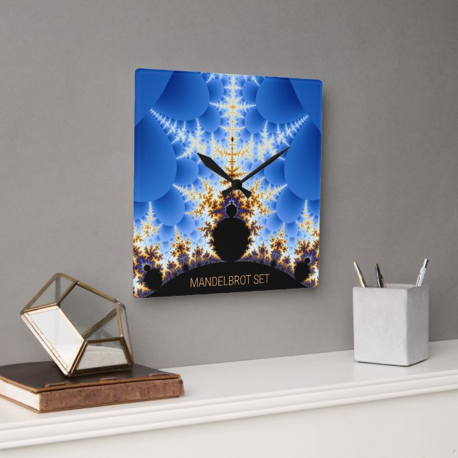 Magnificent Mandelbrot Fractal Fyrkantig Klocka (Kontor)