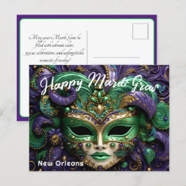 💚 💜 💛 Magnificent Mardi Gras Vykort
