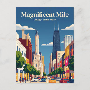 Magnificent Mile Illinois Vykort