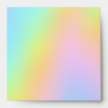 Magnificent Pastel Rainbow Bröllop Square Kuvert