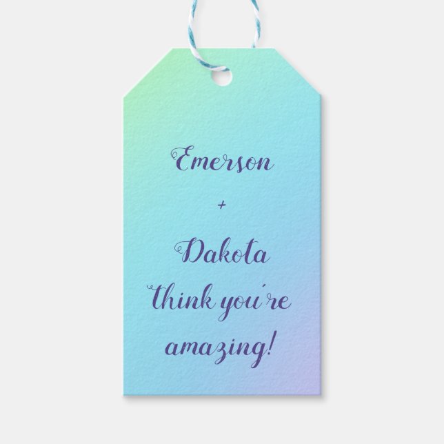 Magnificent Pastel Rainbow Wedding Presentetikett (Framsidan)