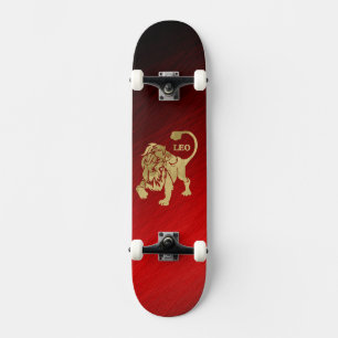 Magnificent Red Leo Zodiac Mini Skateboard Bräda 18,5 Cm