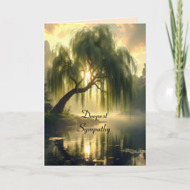 Magnificent weeping willow by a pond, sympathy kort
