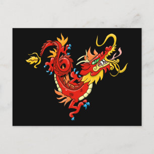 Magnificerad asiatisk dragon vykort
