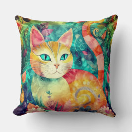 Magnificerad katt i Garden Kudde