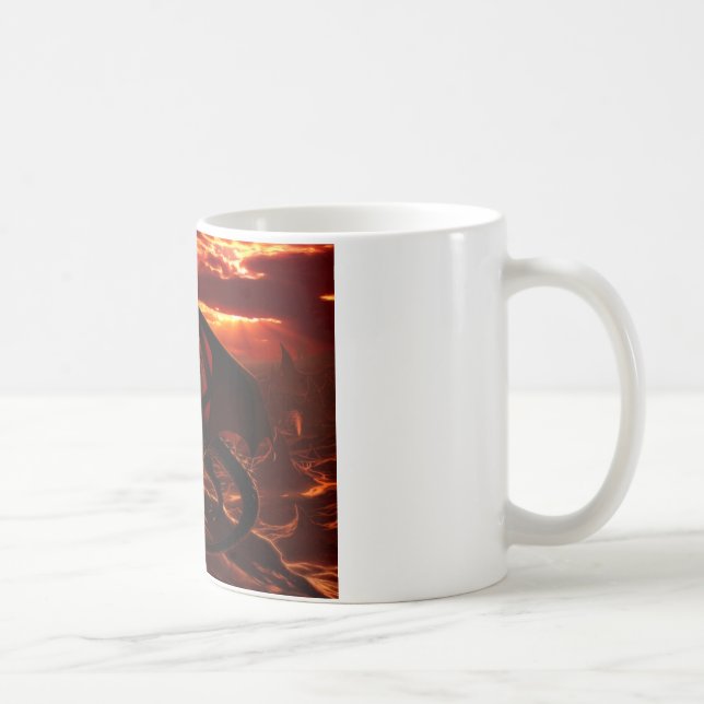 Magnificerad röd drake kaffemugg (Höger)