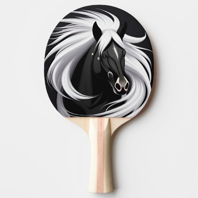 Magnifik Svart Häst Pingisracket (Framsidan)