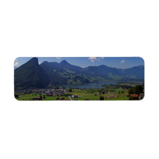 Magnifik syn på regionen Lucerne Returadress Etikett