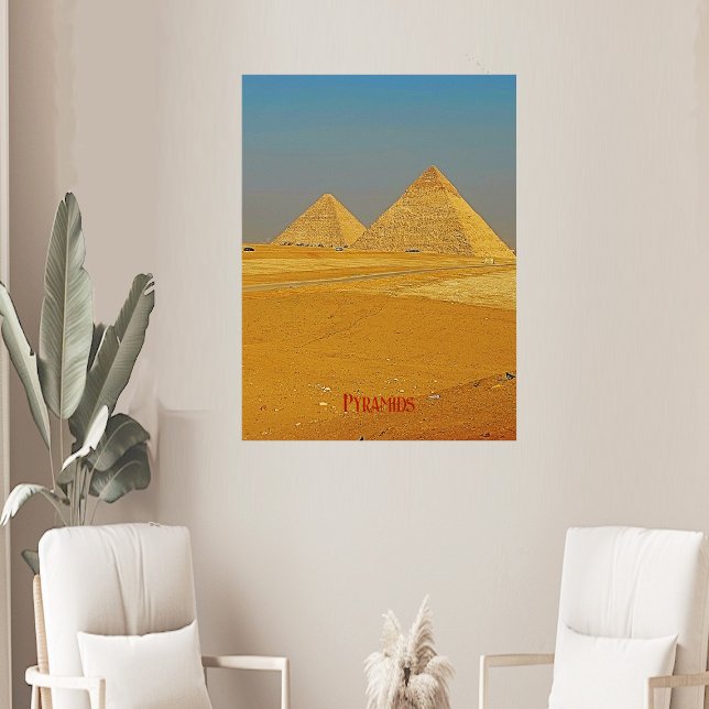 Magnifika pyramider av Egypten Brazing Sand Storms Poster (Magnificent Pyramids of Egypt Brazing Sand Storms Poster)