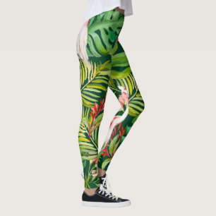 Magnifika tropiska växter och fåglar leggings