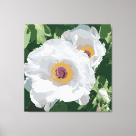 Magnifikant vit peony på canvas