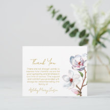 Magnolia Begravning Tacksamhetskort Sorg
